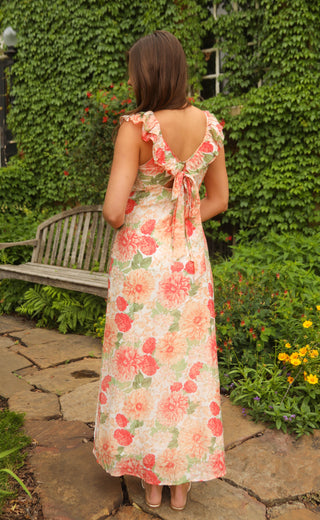 minkpink: aida frill maxi dress - apricot