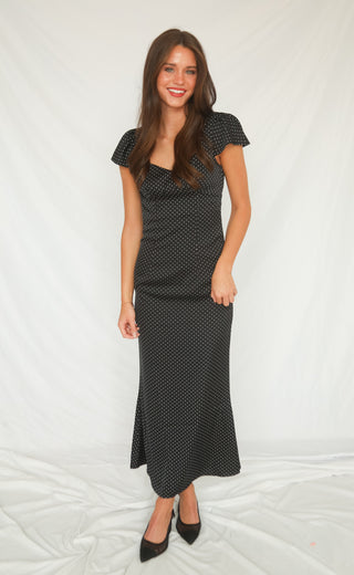 open invitation polka dot maxi dress