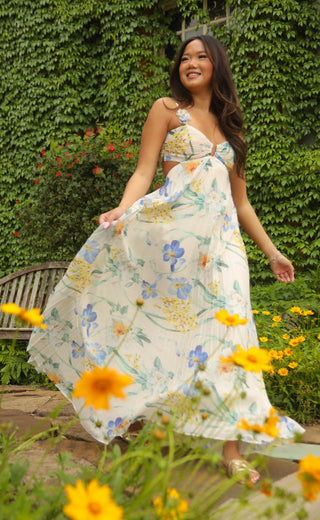 astr: emese dress - blue floral