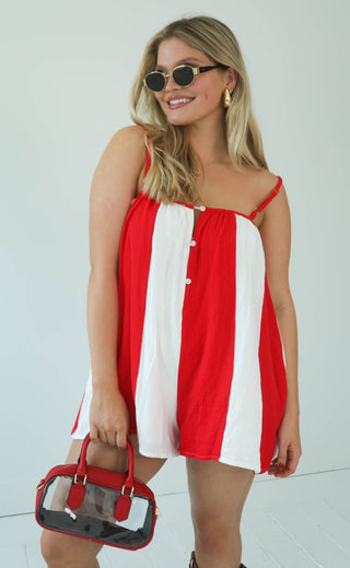 easy does it striped romper