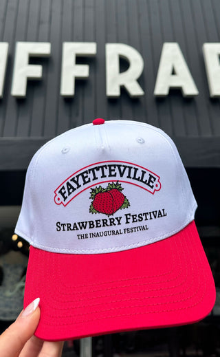 strawberry festival trucker hat - two tone