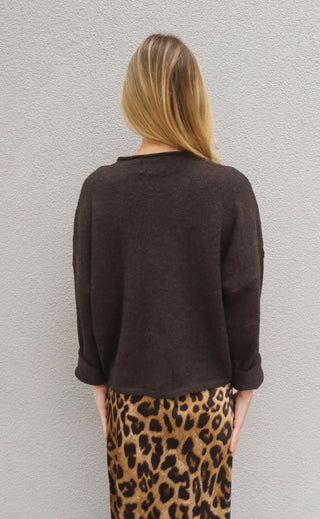 beat of your heart cardigan - chocolate