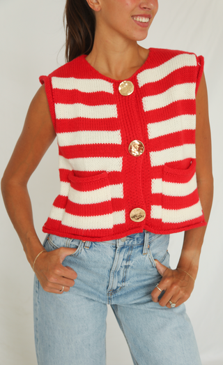 drift away striped sweater vest