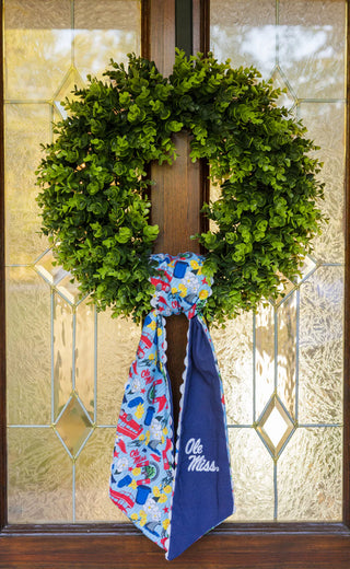 ole miss rebels cotton wreath scarf