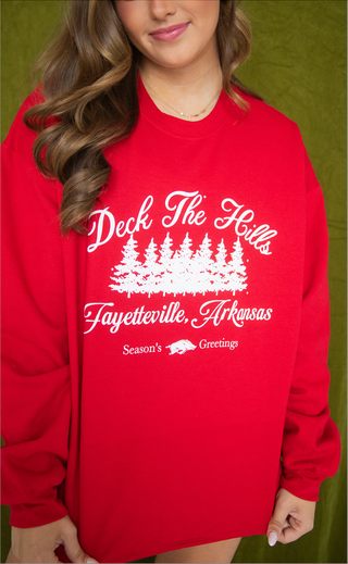 charlie southern: deck the hills sweatshirt - red