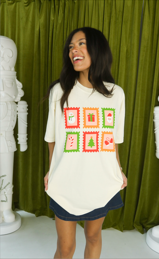 friday + saturday: christmas stamps tee