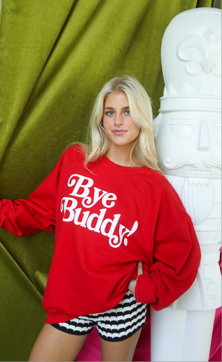 charlie southern: bye buddy sweatshirt - red