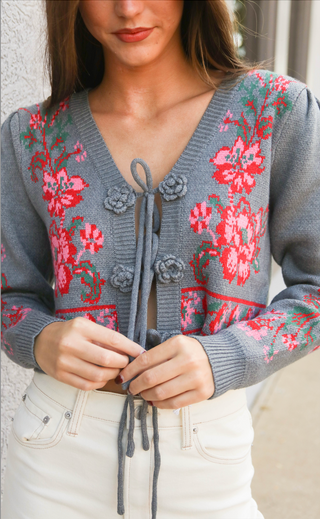 there she goes floral cardigan