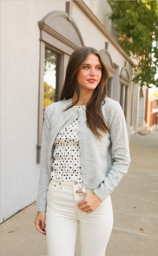 z supply: medina cardigan - light heather grey