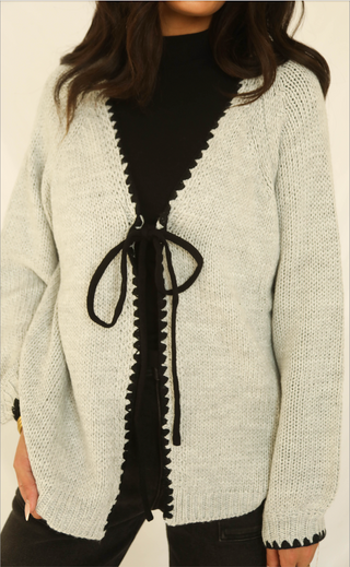 take you back tie front cardigan sweater