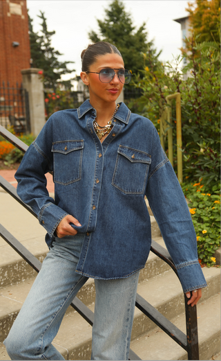 see you again denim button up