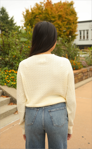 soft serve cable knit sweater