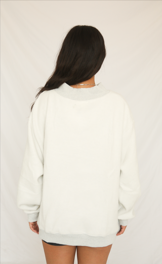 arkansas reversible mock neck sweatshirt - grey