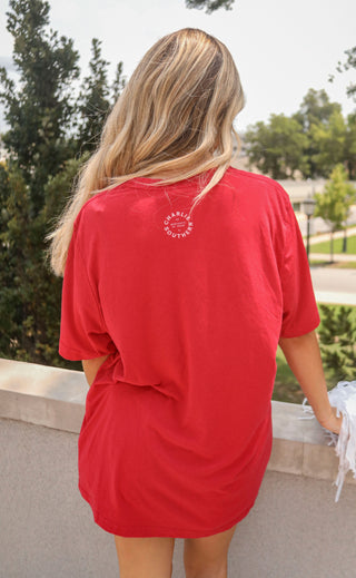 charlie southern: saturday in athens t shirt - red