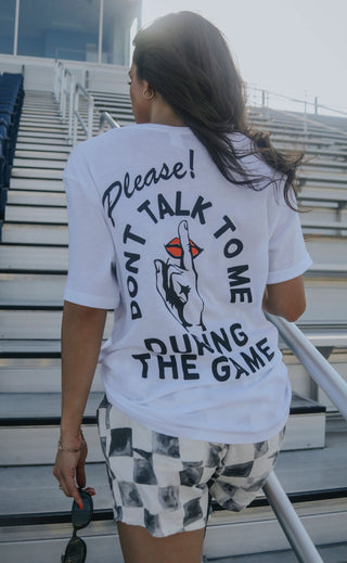 friday + saturday: please don't talk to me t shirt
