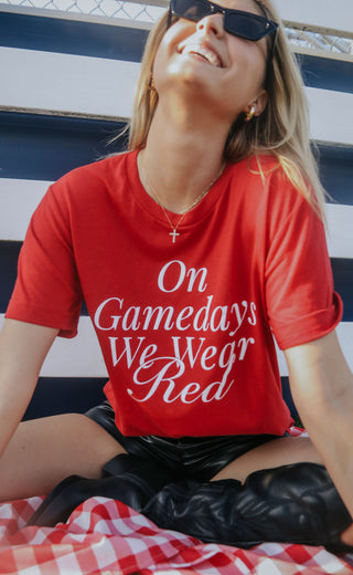 charlie southern: on gamedays we wear red t shirt