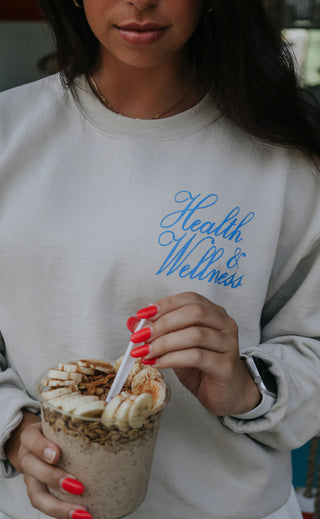 friday + saturday: health and wellness sweatshirt