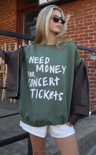 friday + saturday: concert tickets sweatshirt
