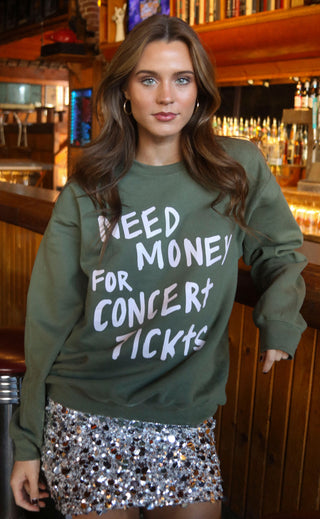 friday + saturday: concert tickets sweatshirt