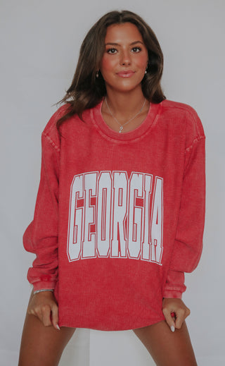 charlie southern: georgia collegiate corded sweatshirt - 2023