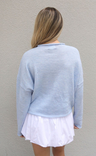beat of your heart cardigan - blue