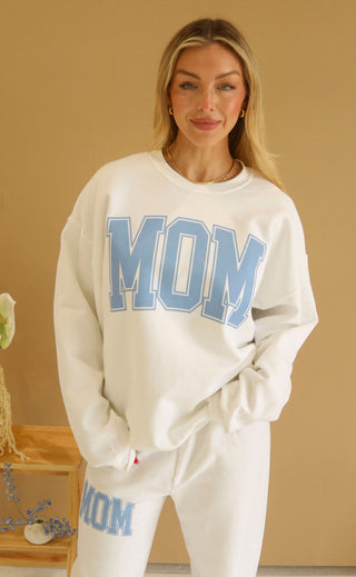 friday + saturday: classic mom sweatshirt -  blue