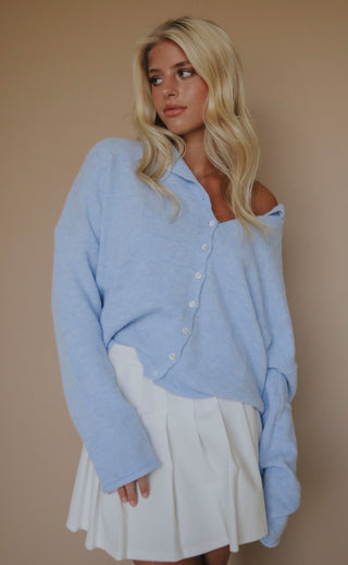 beat of your heart cardigan - blue