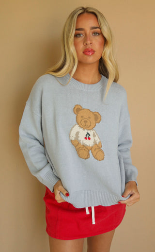 cuddle season sweater - cherry teddy