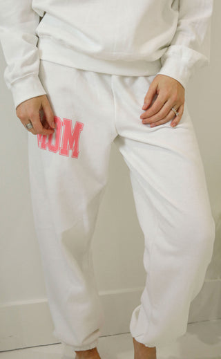 friday + saturday: classic mom sweatpants -  pink