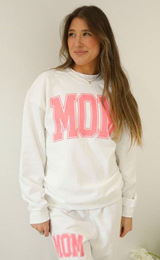 friday + saturday: classic mom sweatshirt -  pink