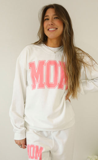 friday + saturday: classic mom sweatshirt -  pink