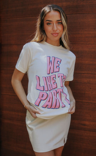 friday + saturday: we like to party t shirt