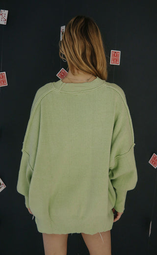 fondest memories sweater - pistachio