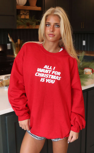 friday + saturday: all i want for christmas sweatshirt