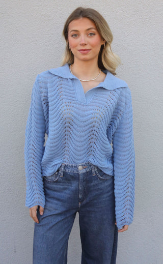 finer things sweater - blue
