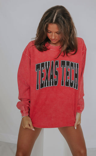 charlie southern: texas tech collegiate corded sweatshirt - 2023