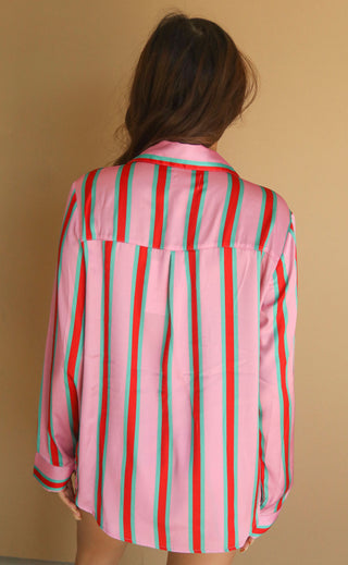 show me your mumu: beauty sleep pj set - porto stripe silky