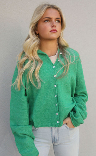 beat of your heart cardigan - green