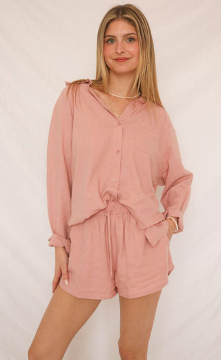 z supply: the perfect linen top - pink smoke