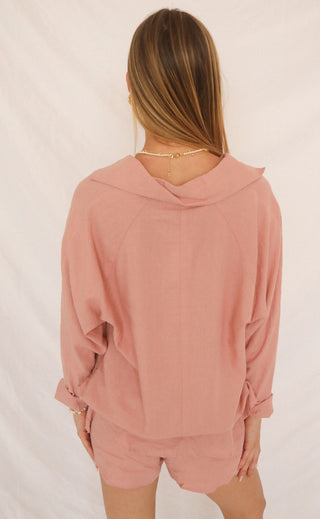 z supply: the perfect linen short - pink smoke
