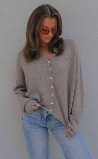 beat of your heart cardigan - mocha