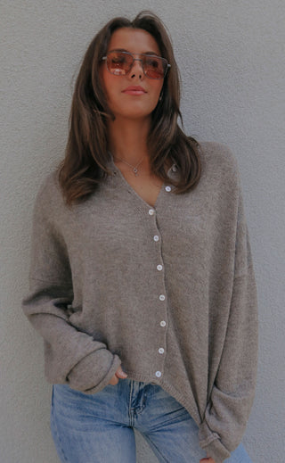 beat of your heart cardigan - mocha
