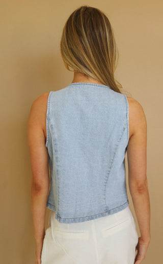 love you all over again denim top