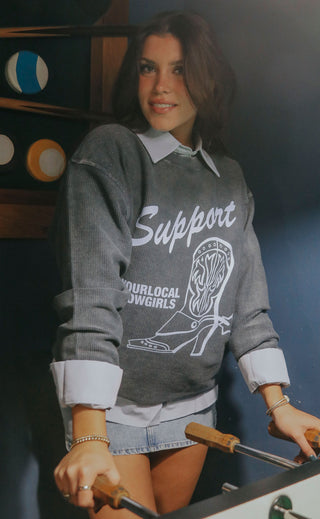 charlie southern: support local cowgirl corded sweatshirt