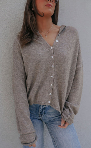 beat of your heart cardigan - mocha