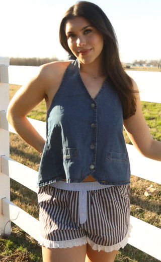 sweet like candy denim top