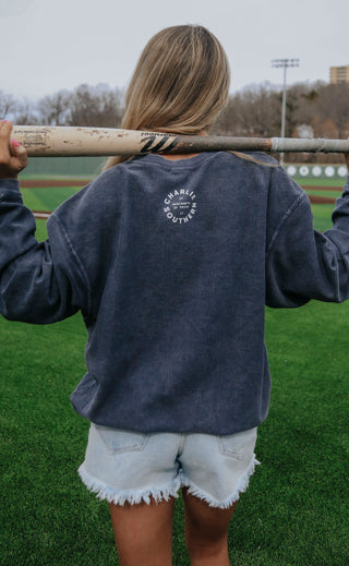 charlie southern: hey batter batter corded sweatshirt - navy