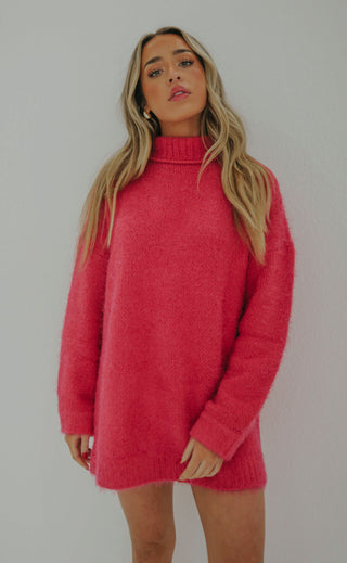 show me your mumu: timmy tunic sweater - pink rose