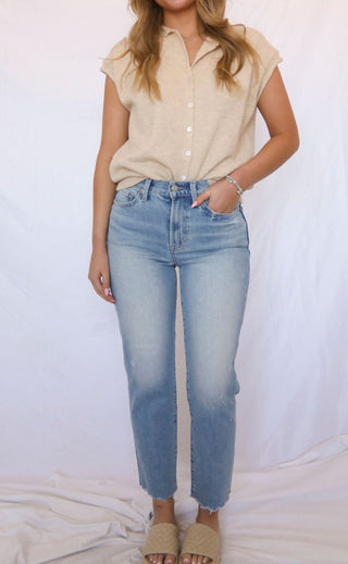 pistola: charlie high rise classic straight ankle jeans - dynamic vintage
