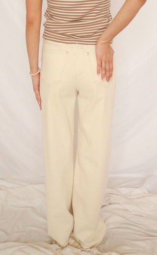 pistola: lana high rise wide leg - ecru